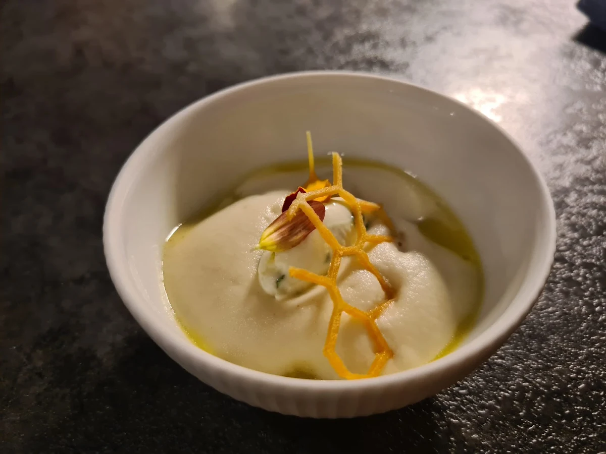 Poached Tooth Fish Leek Lobster Sauce