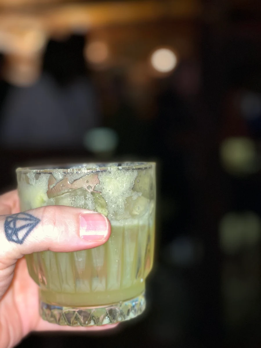 Fresh Apple Juice and Rye Whiskey Sour