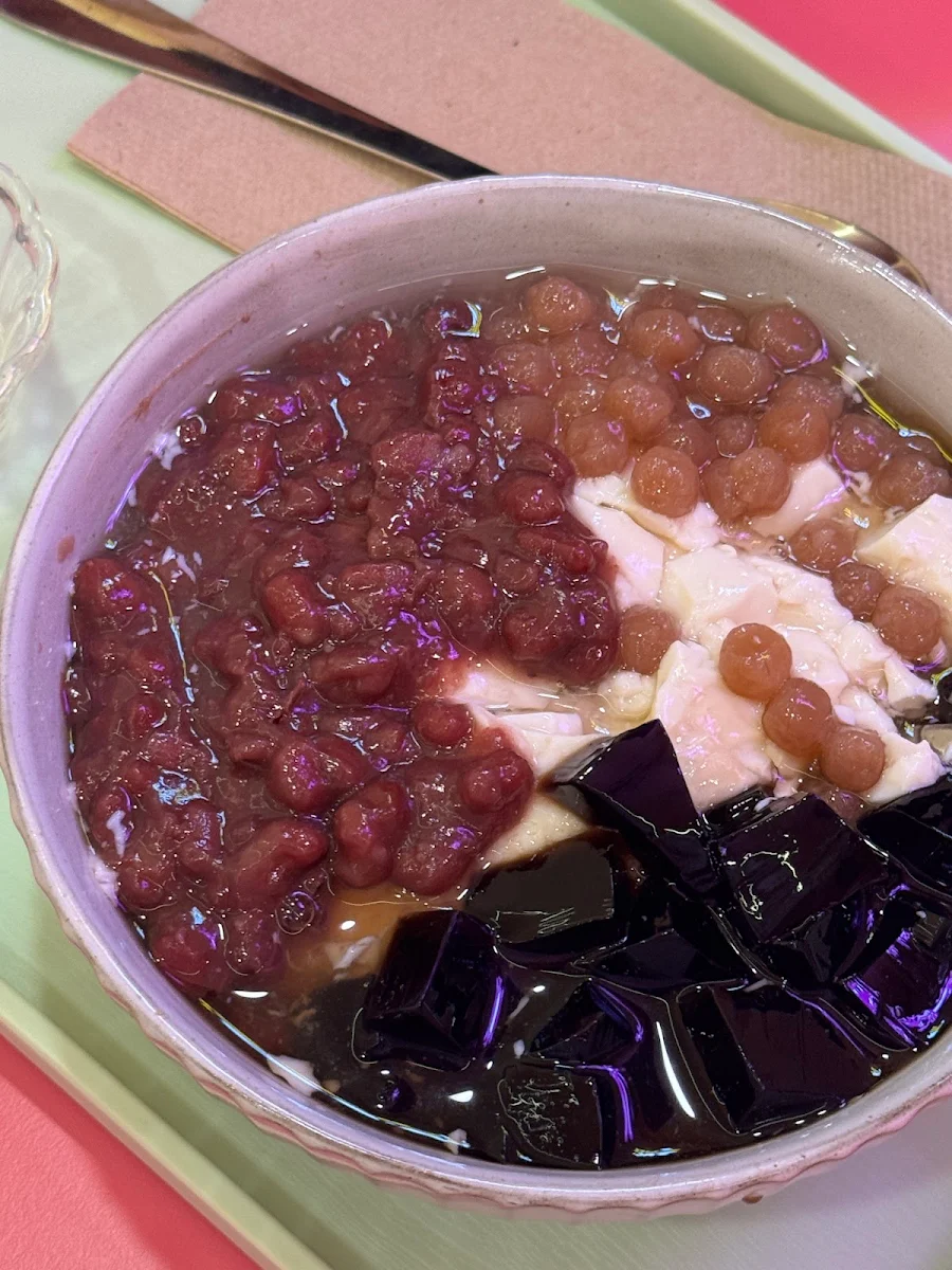 Red Bean Coconut Grass Jelly Sago Dessert