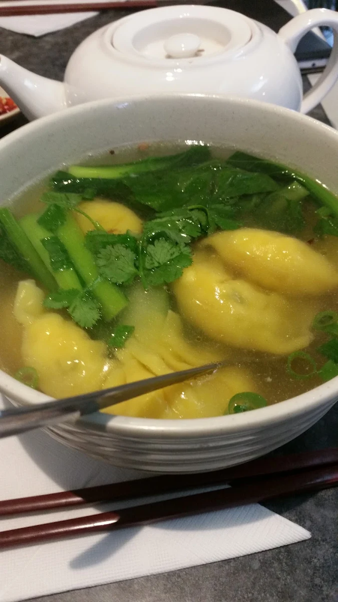 Egg Noodles with Prawn Dumplings