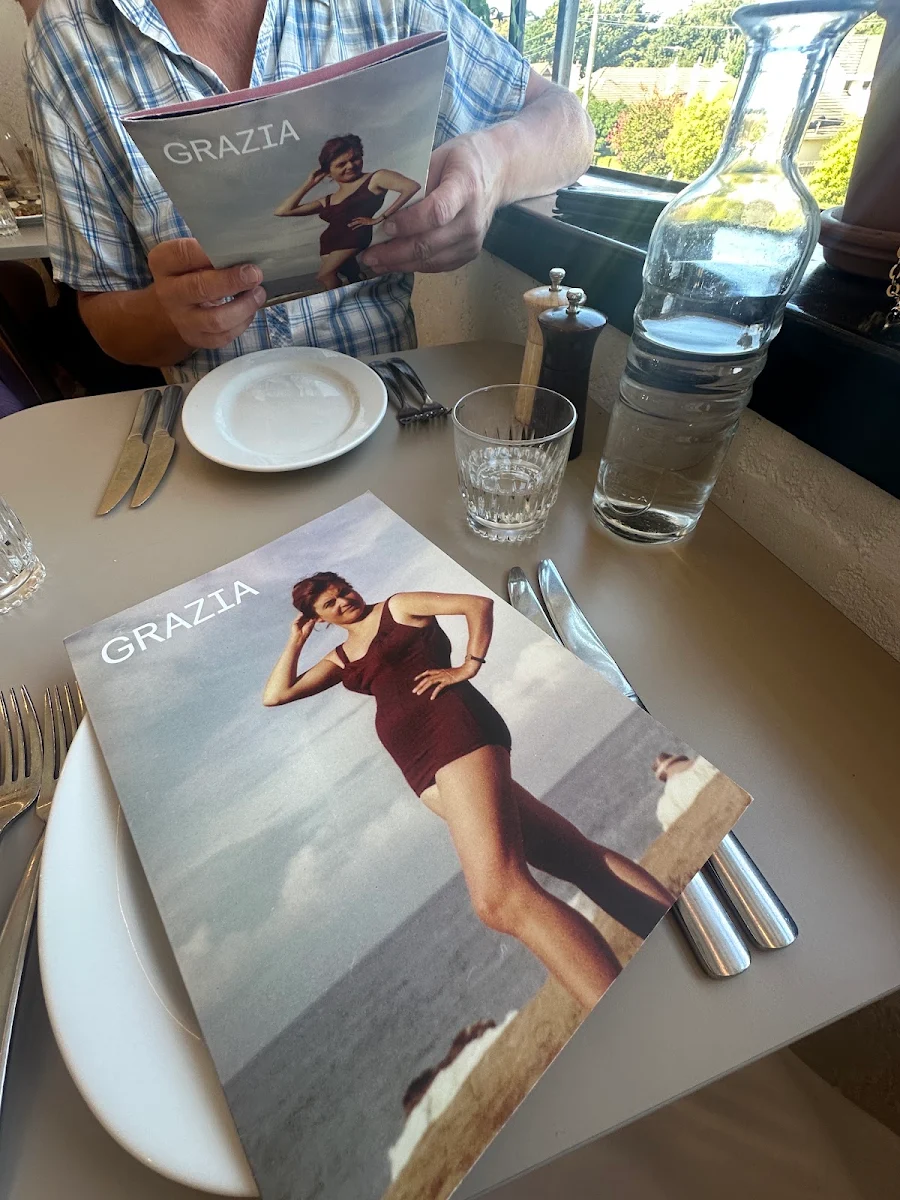 Menu, Grazia Restaurant