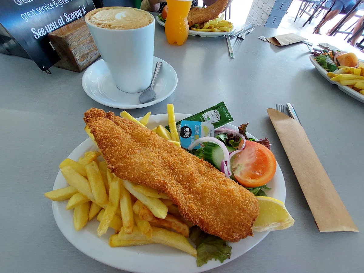 Cod Chips and Salad