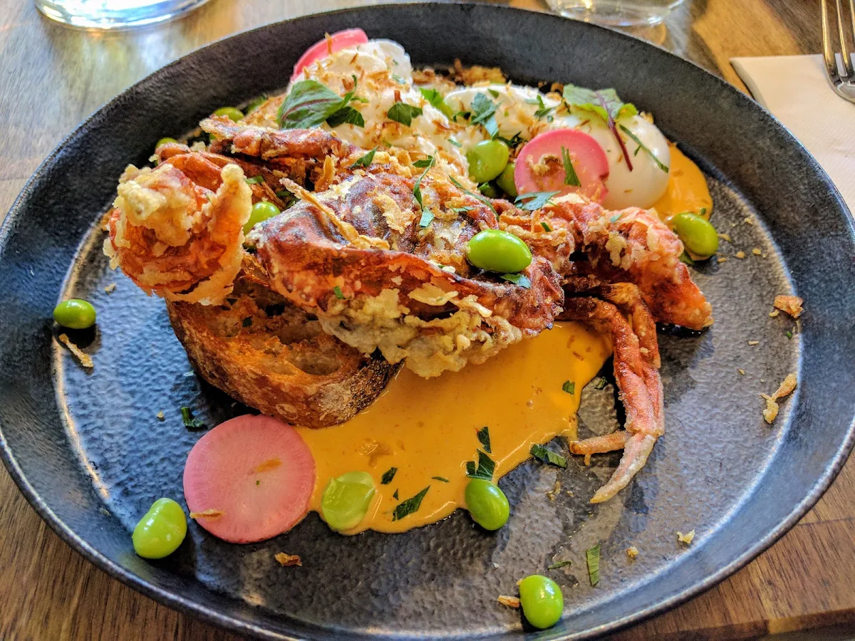 Soft Shell Crab Benedict, Naked Brew