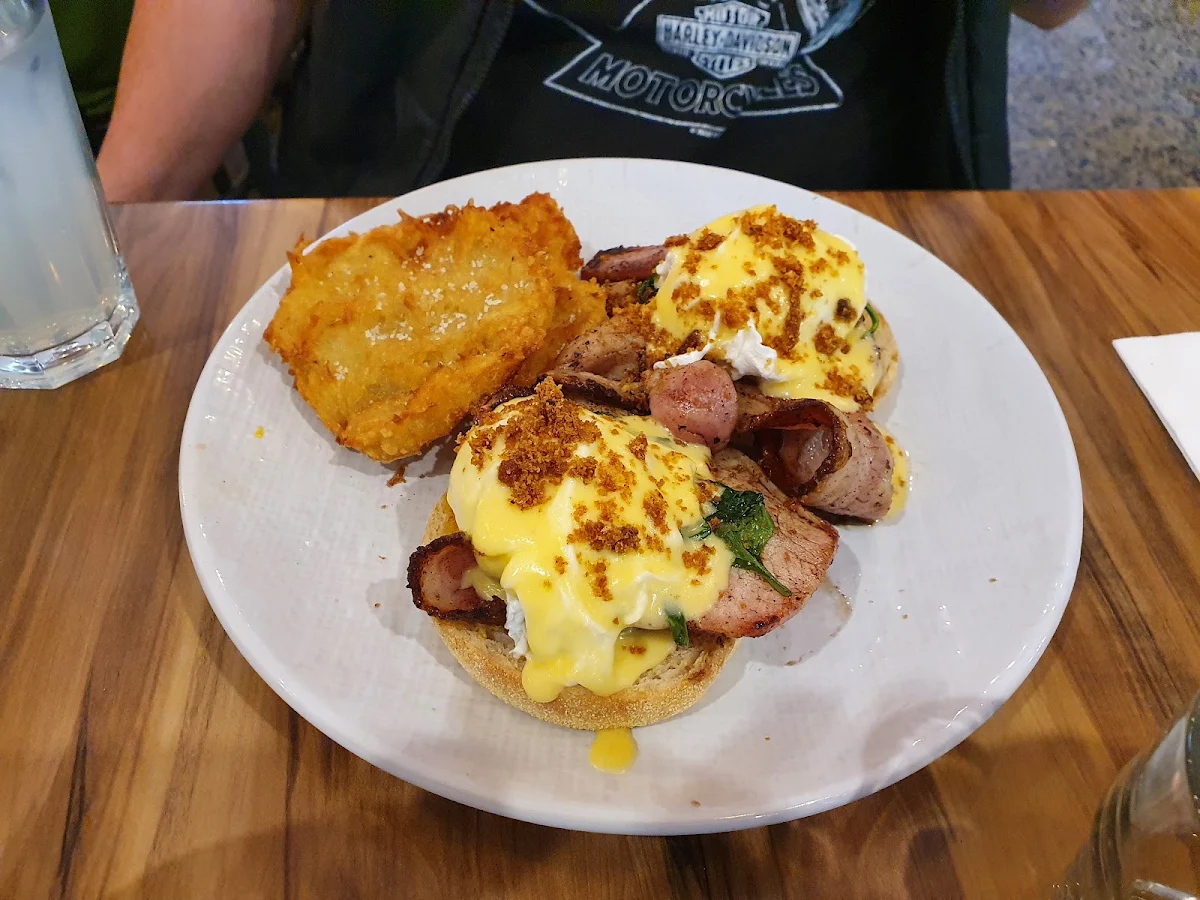Eggs Benedict with Home Made Hash Browns