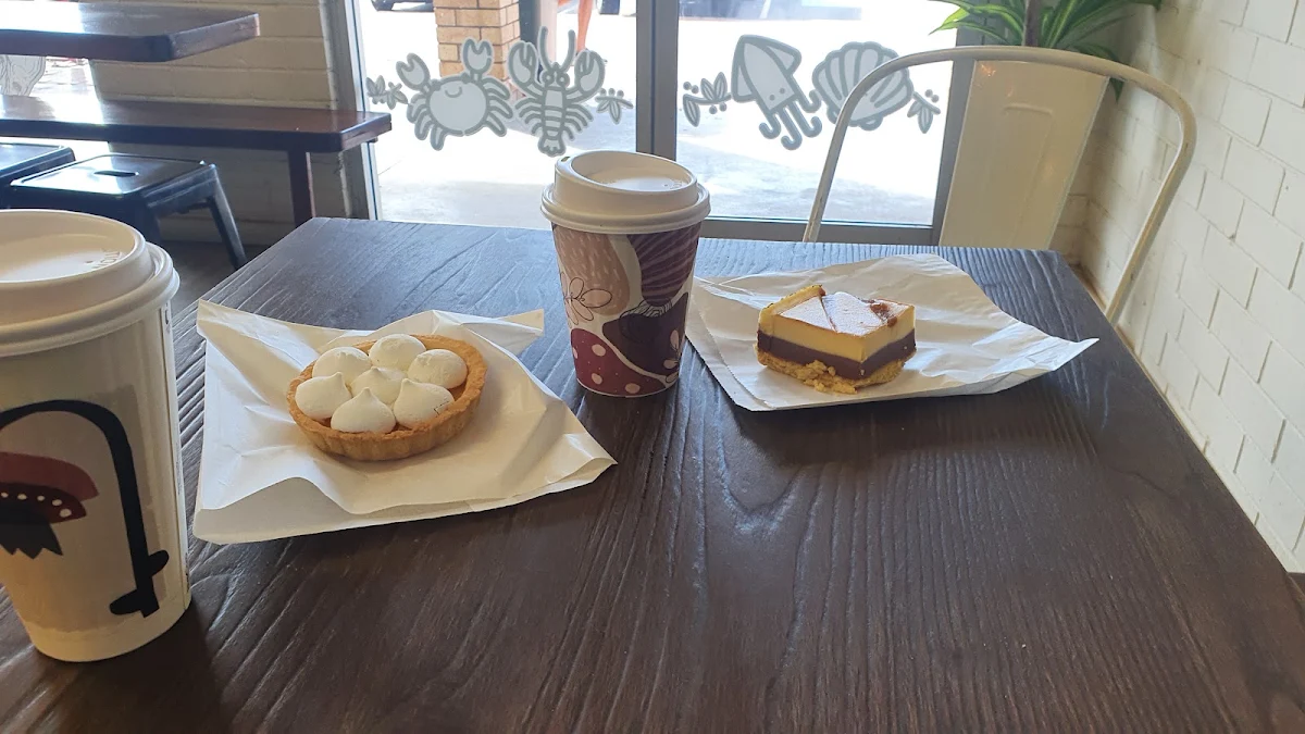 Lemon Meringue Gluten Free Vanilla N Chocolate Cheesecake Gluten Free and 2 Coffees