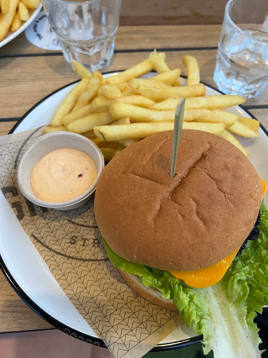 Mushroom Burger with Fries