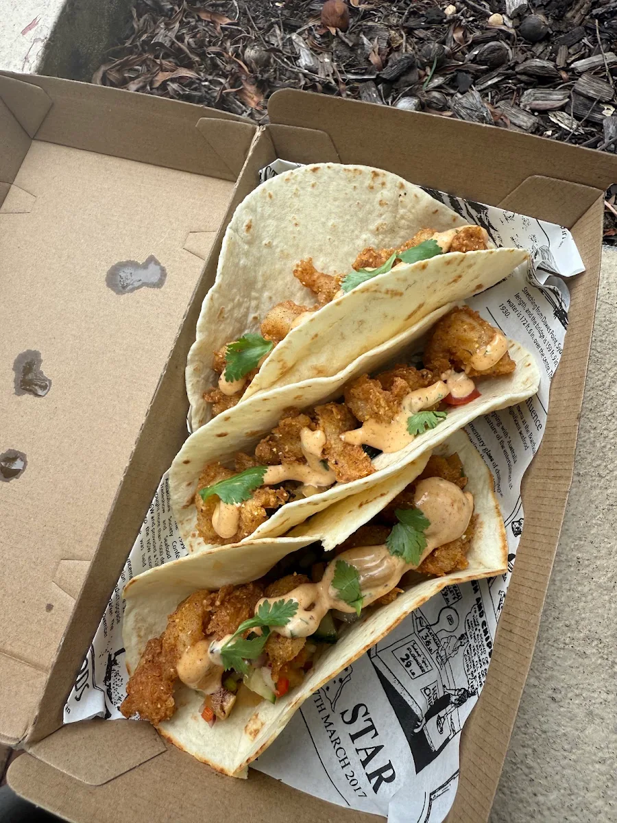 Prawn Tacos, Husky Fresh Fish & Chip Co