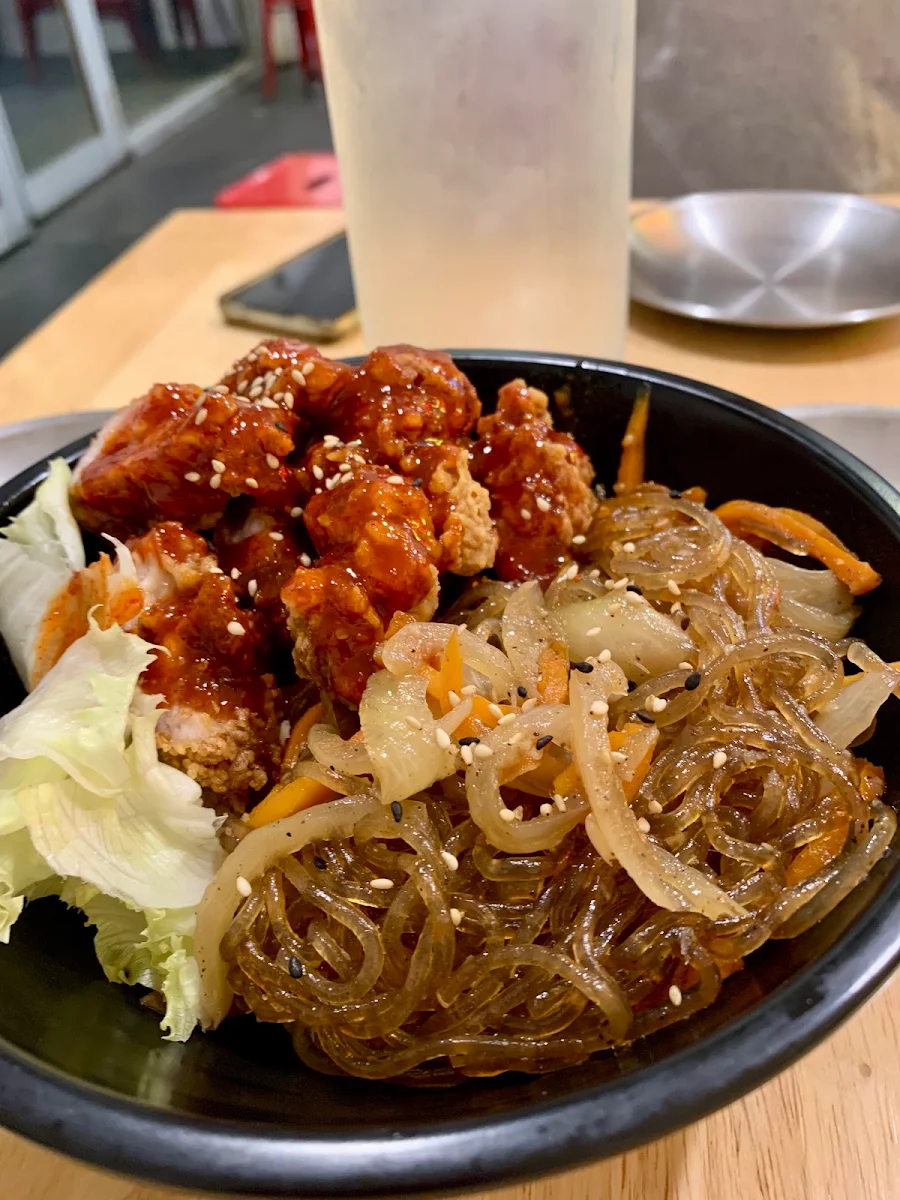 Single Set Meal Popcorn Chicken Cold Noodles with Sesame Sauce King Oyster Mushroom Soft Drink