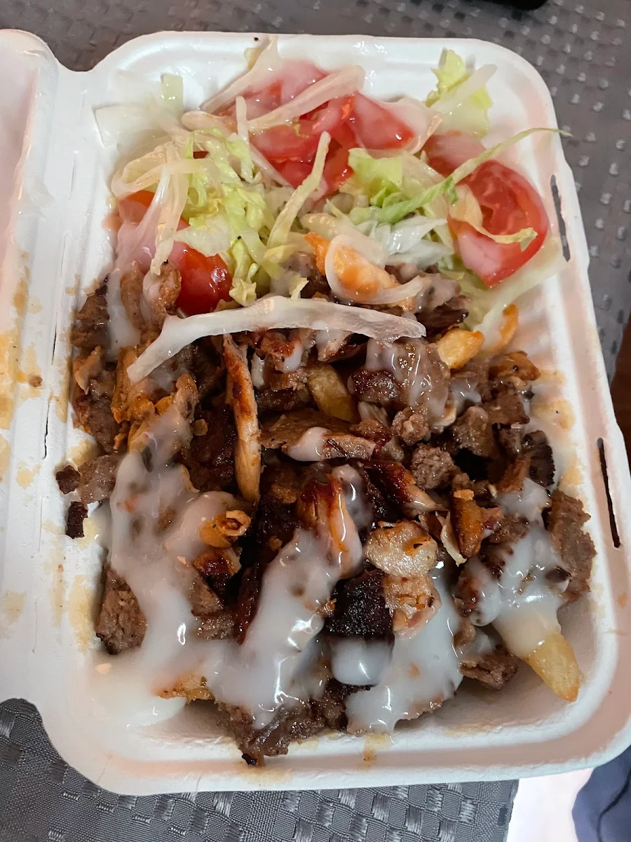 Chicken and Doner Kebab Mix with Salad and Chips