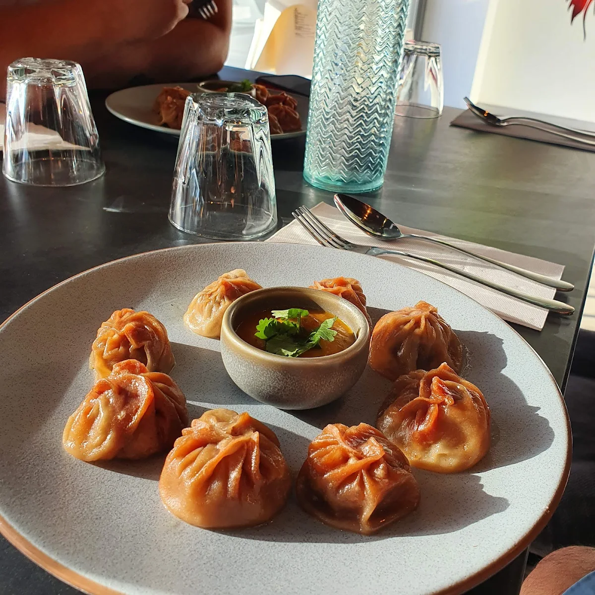 Mutton Momo, momo & chillies