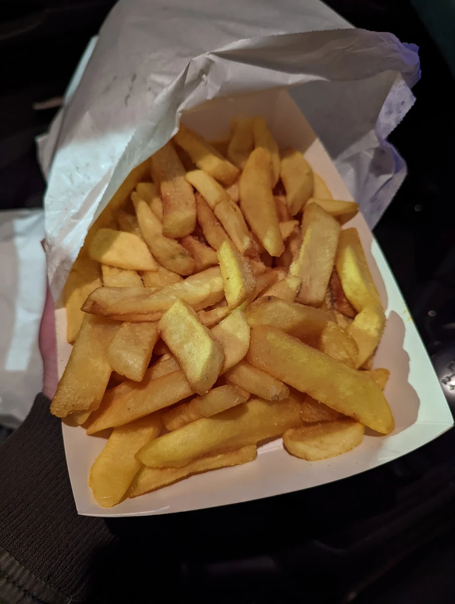 Plain Burger & Chips, The Bigger Fish Shop