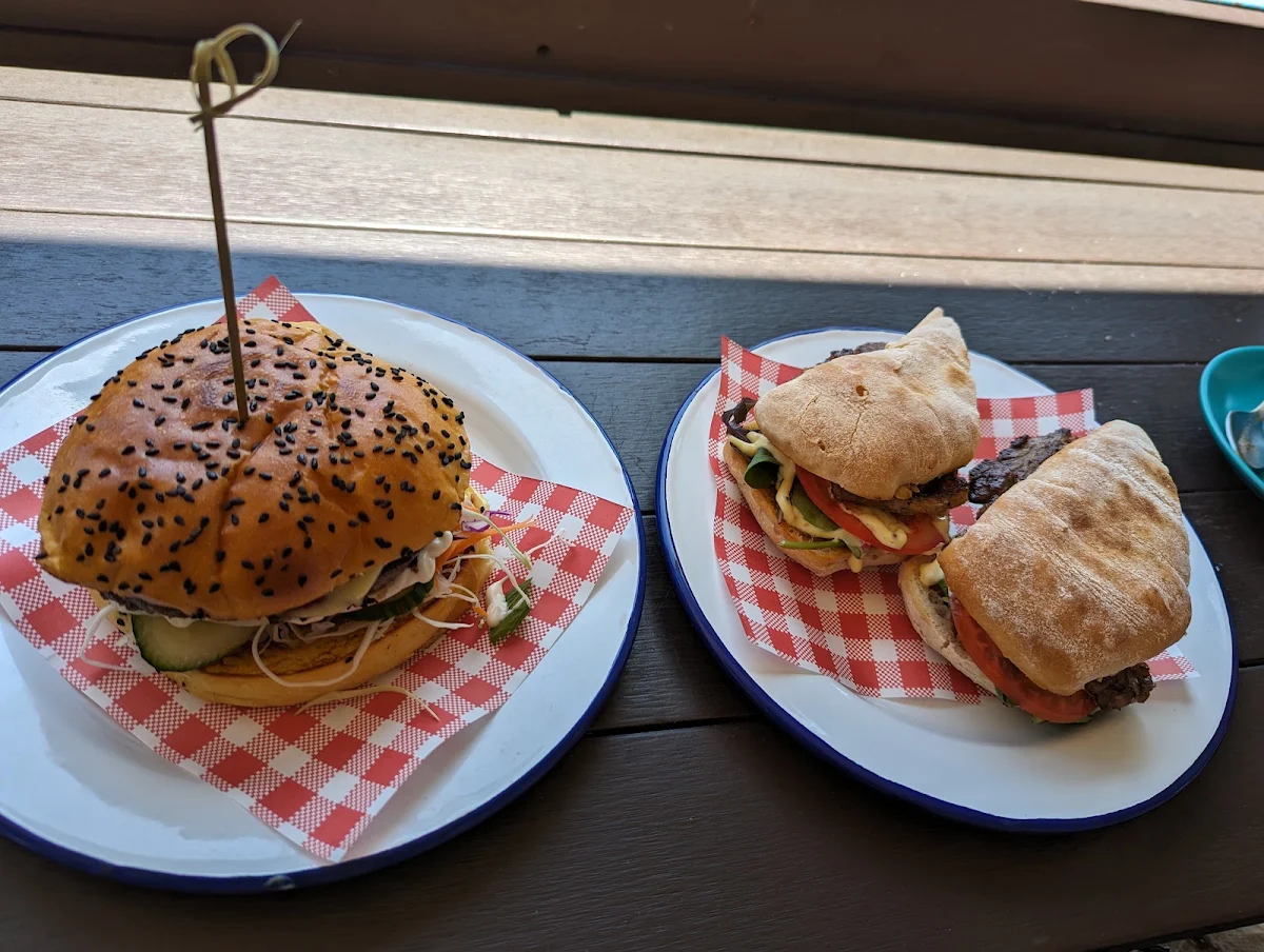Lamb Burger and Steak Sandwich