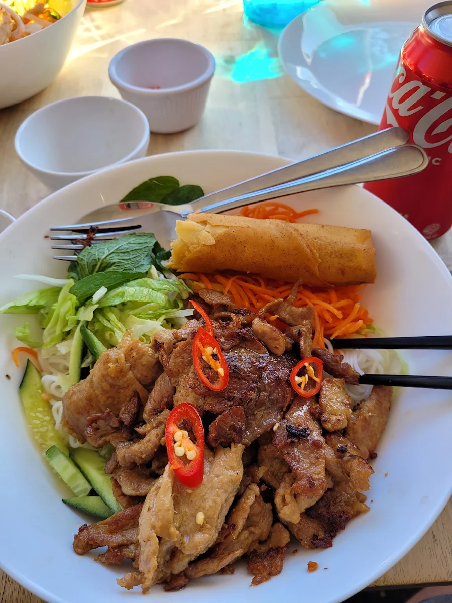 Pork Vermicelli with Spring Roll