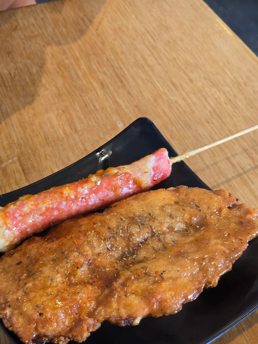 Steak Chicken and Crab Stick