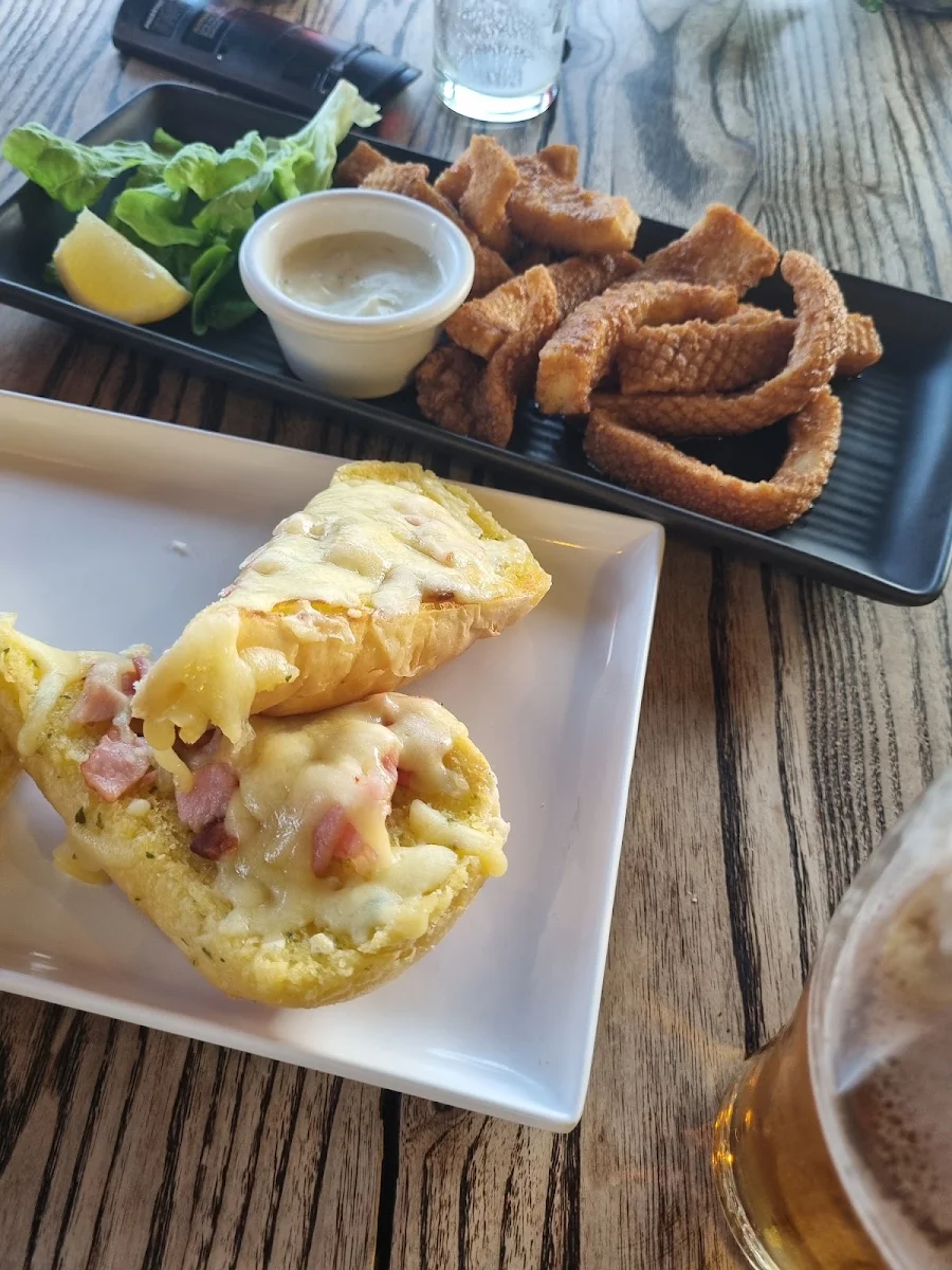 Salt and Pepper Squid and Cheesy Garlic Bread