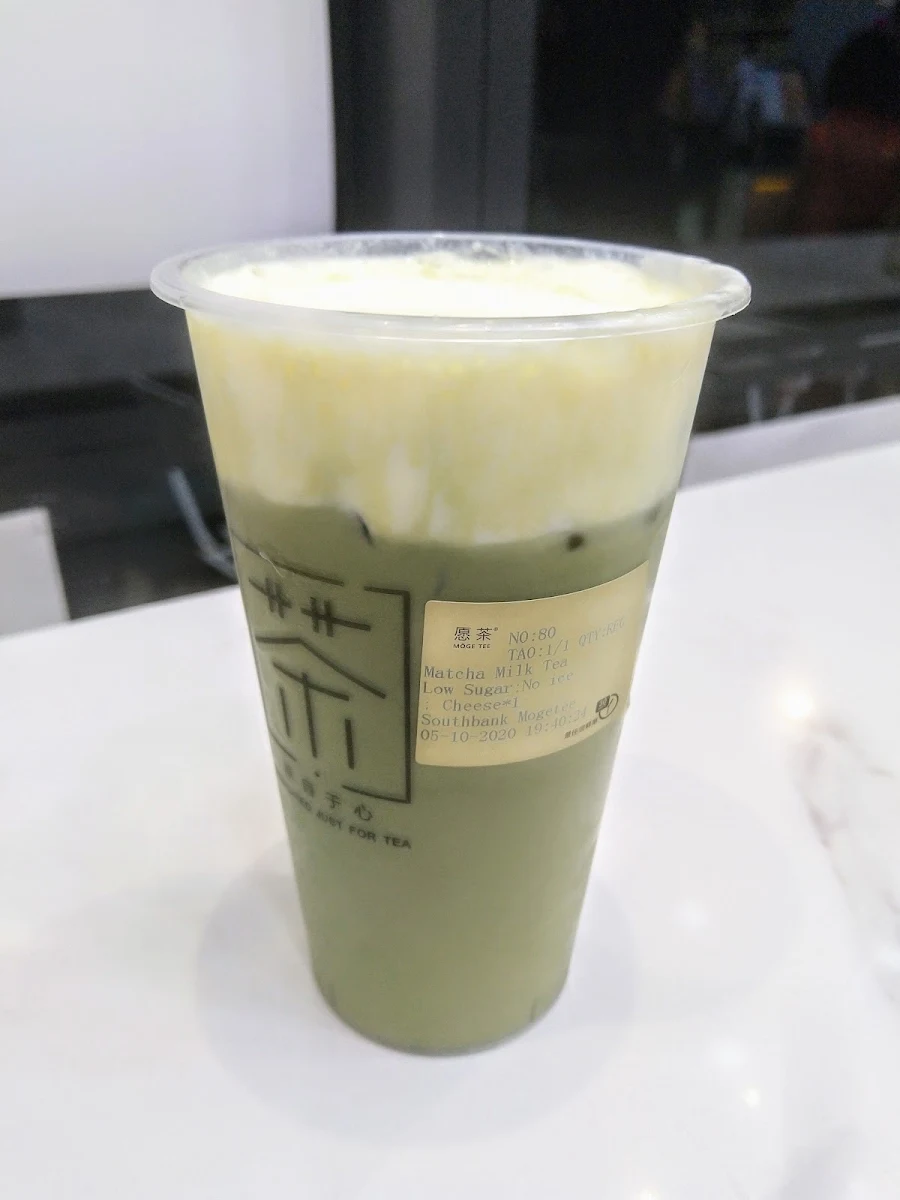 Matcha Milk Tea with Cheese Foam