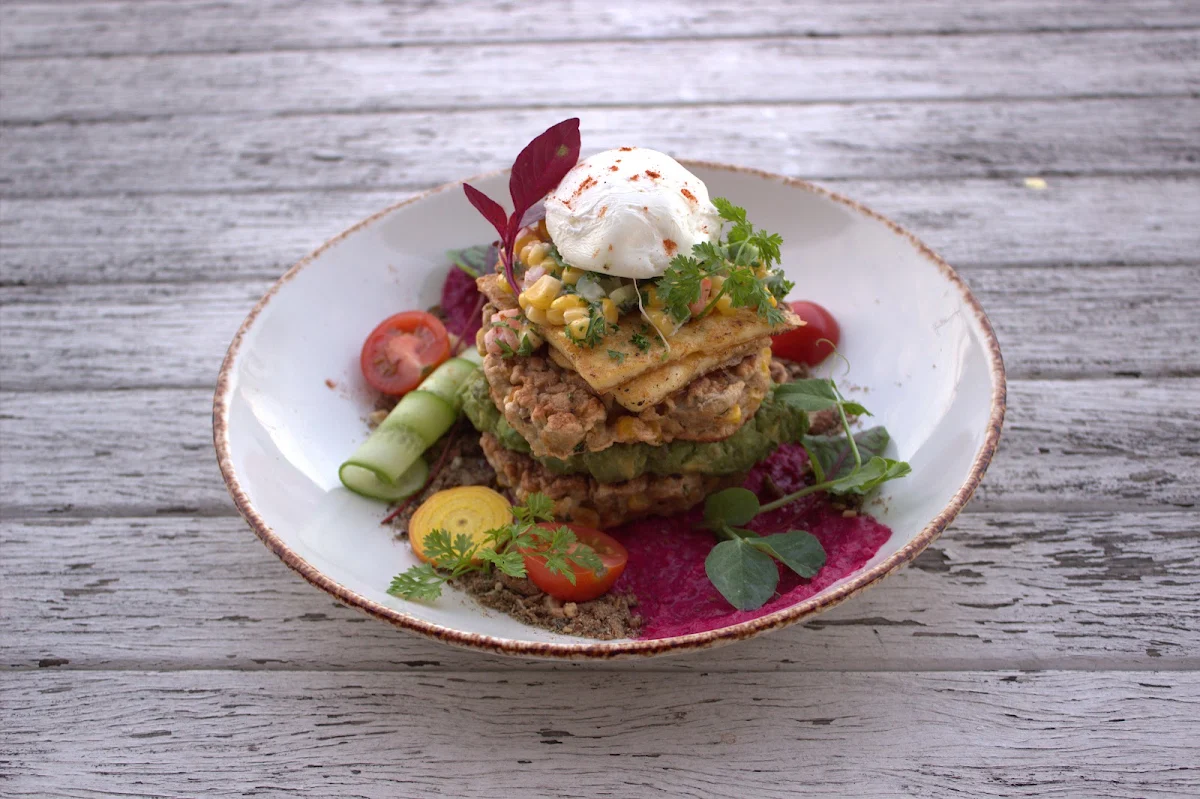 Corn Fritter Stack, Southern Society Cafe & Restaurant