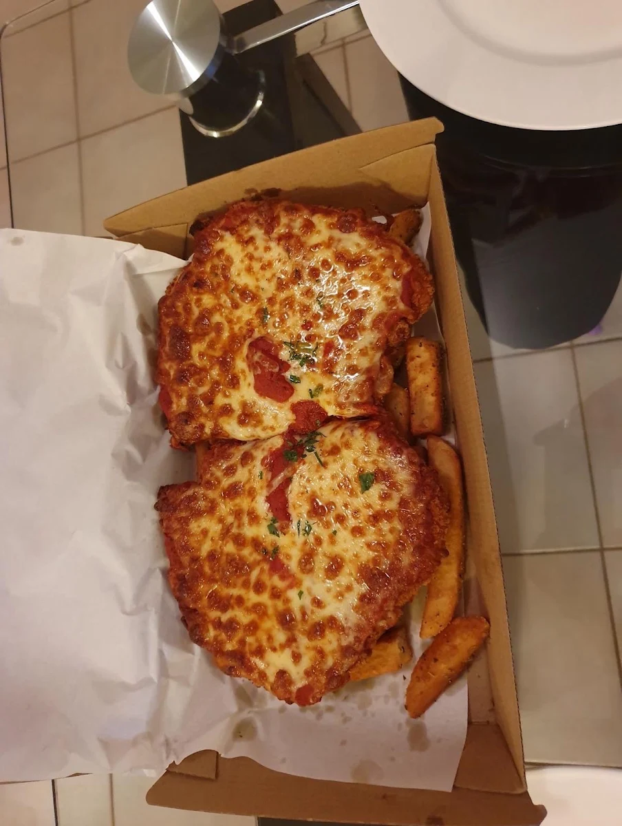 Chicken Parma with Tasty Chips