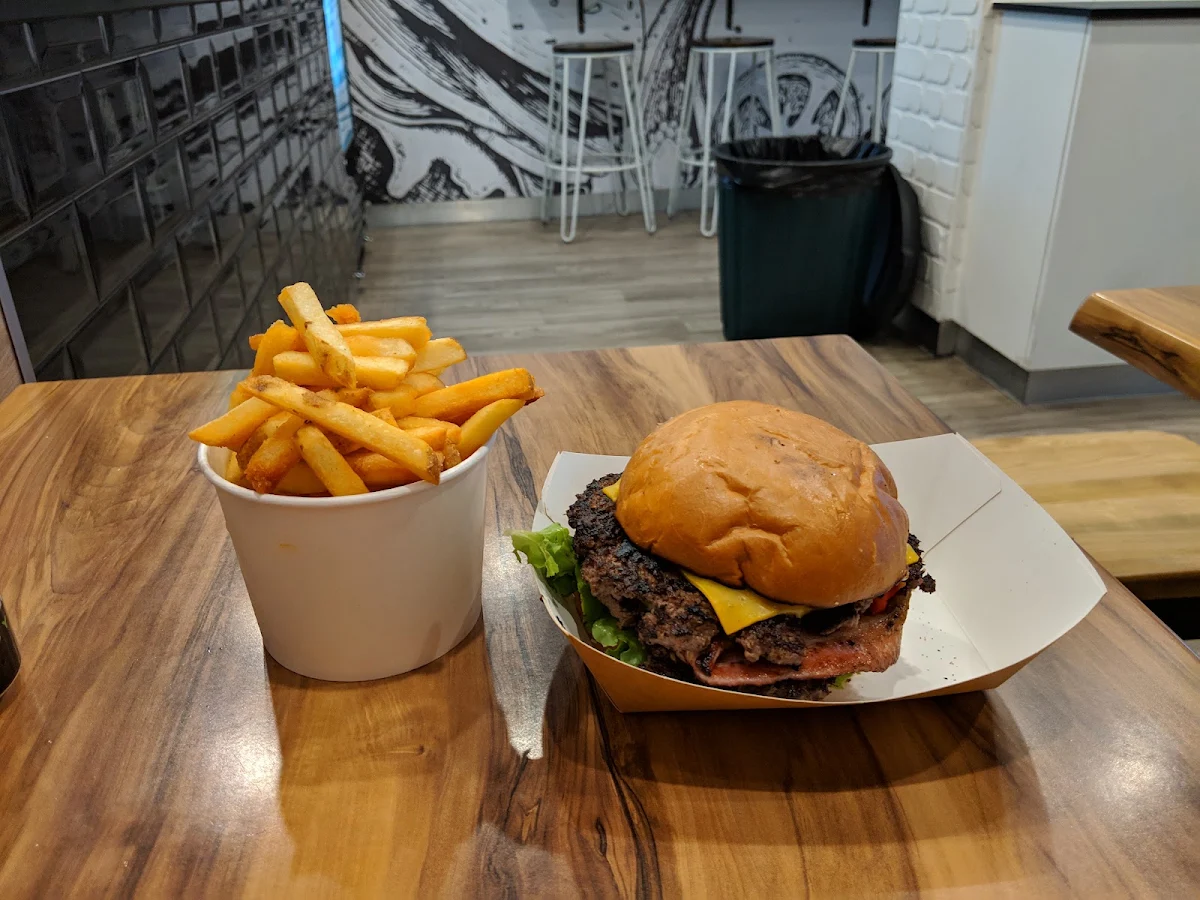 Bacon Cheeseburger and Fries