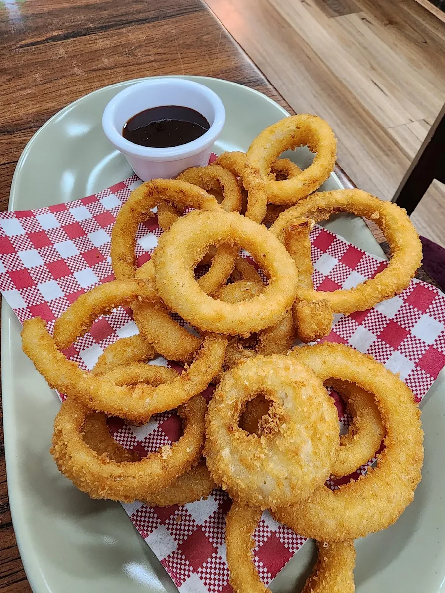 Onion Rings Served with BBQ Sauce