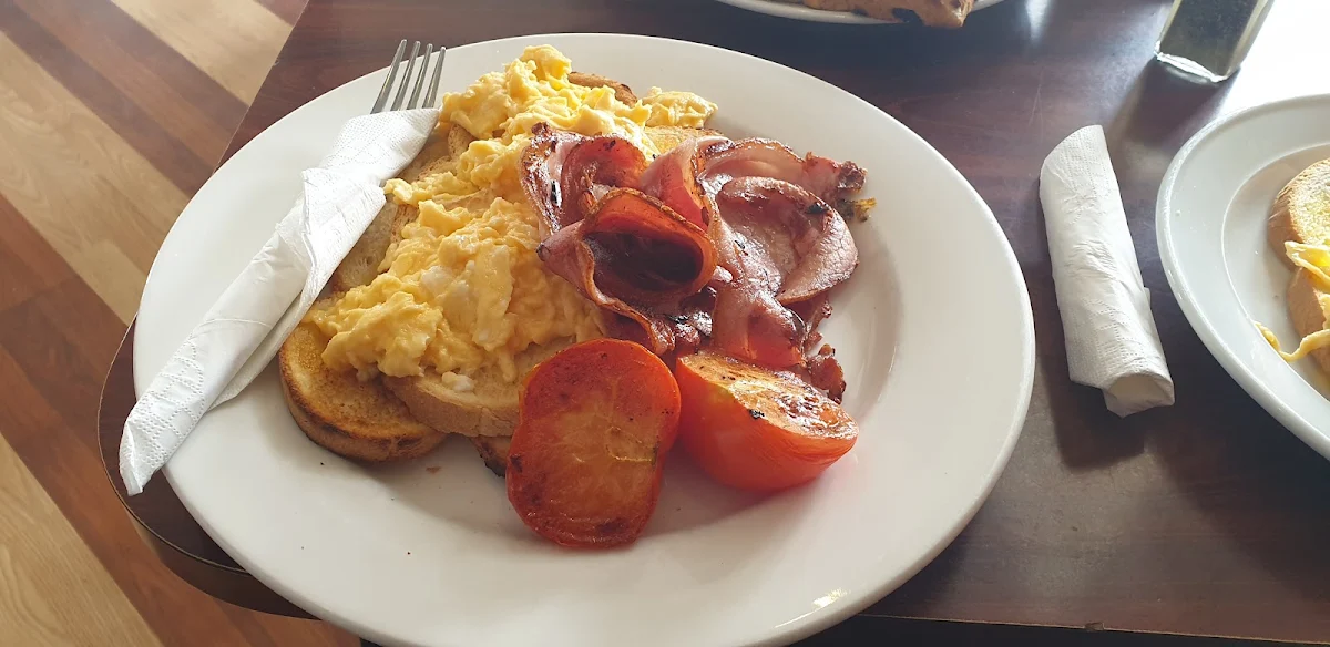 Eggs Bacon Tomato and Toast