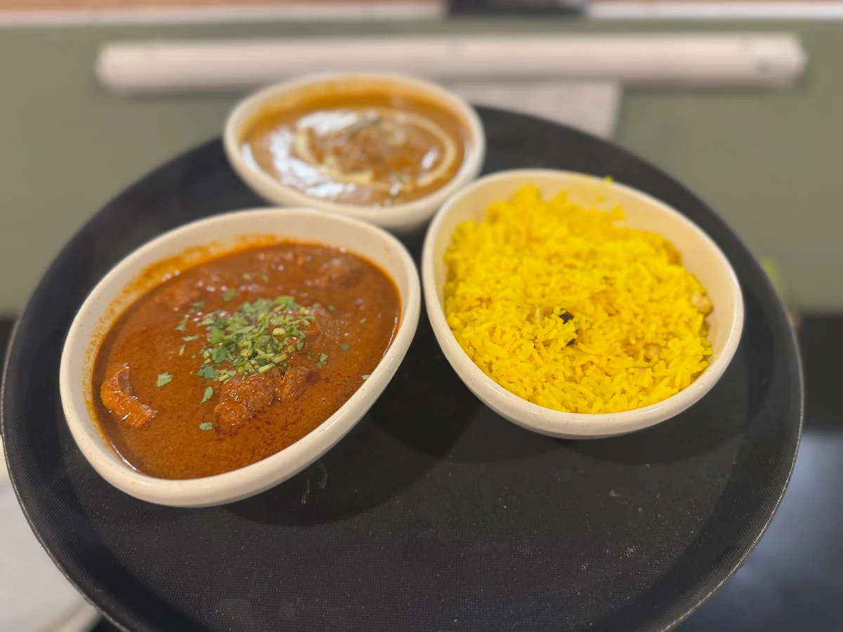Saffron Rice and Goat Curry