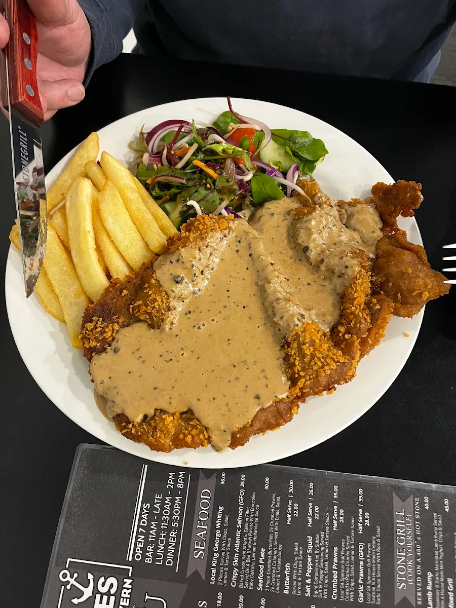 Half Chicken Schnitzel, The Port Hughes Tavern
