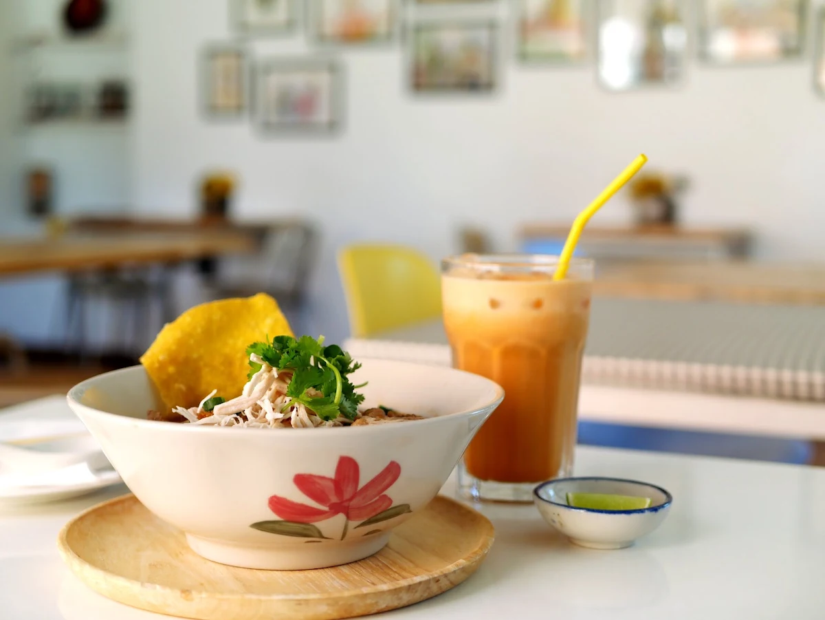 Chicken Noodle Soup with Thai Milk Tea