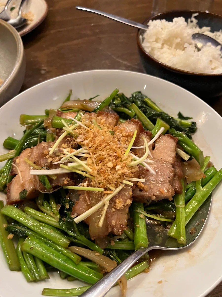 Crispy Pork with Kai Lan
