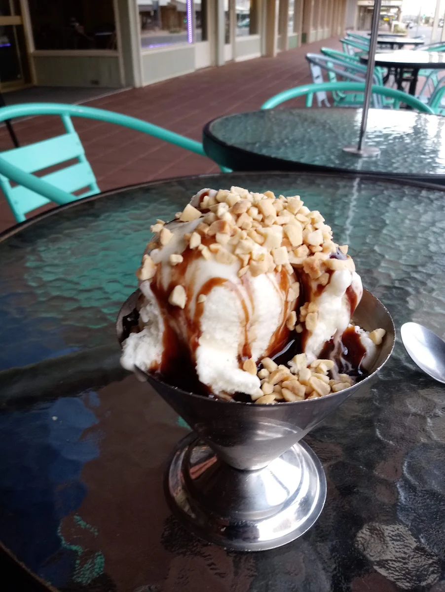 Chocolate Nut Sundae with Nuts and Chocolate Topping