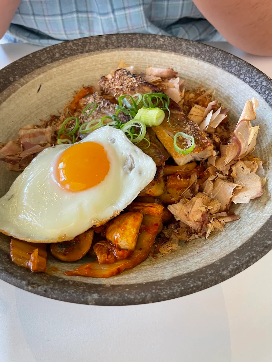 Kimchi Yaki Udon Confit & Grilled Pork Belly