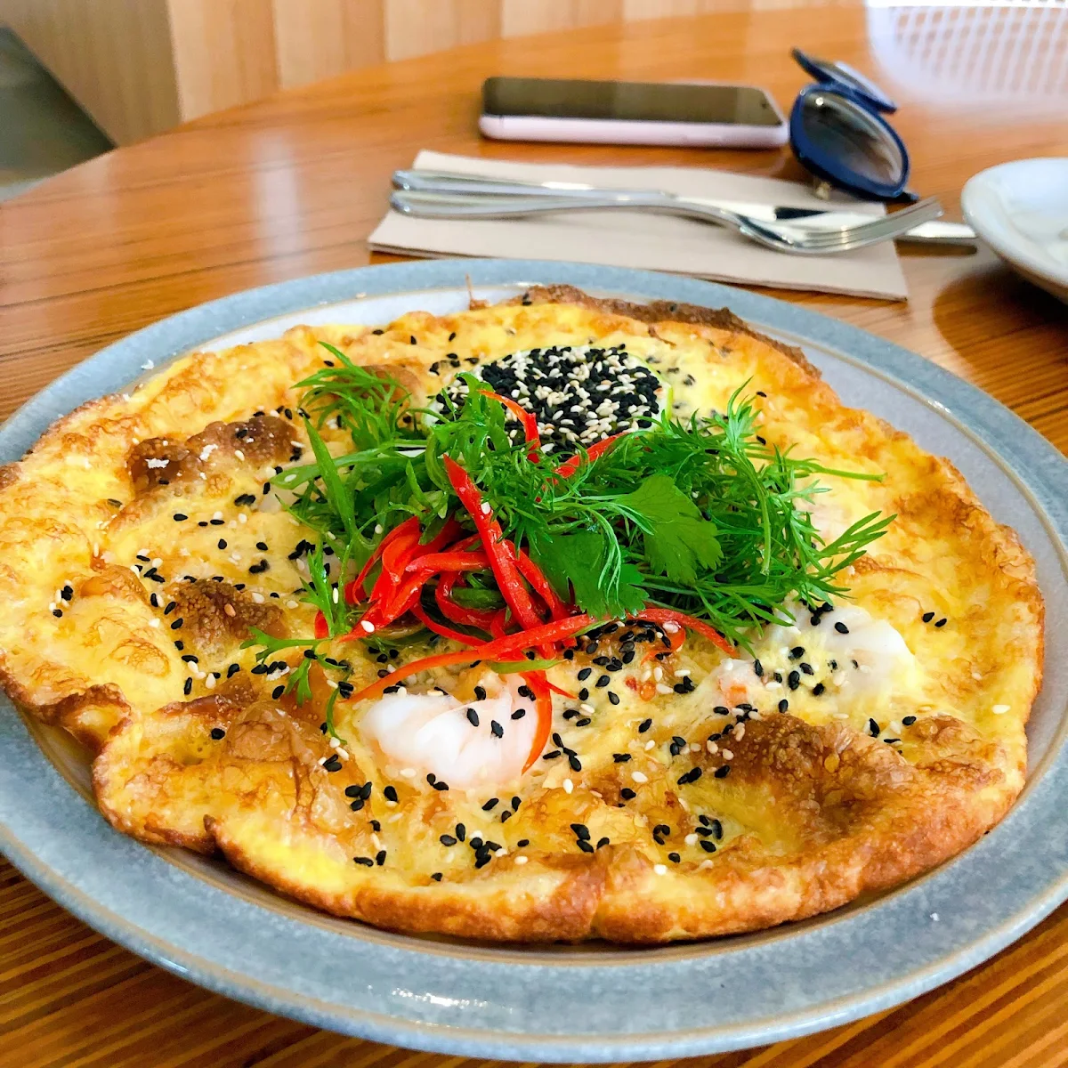 Prawn Omelette, Azure Bar & Grill