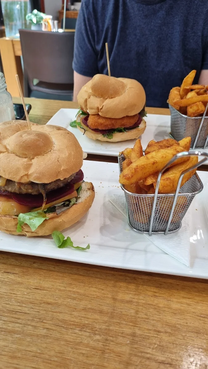 Beef Burger and Fries