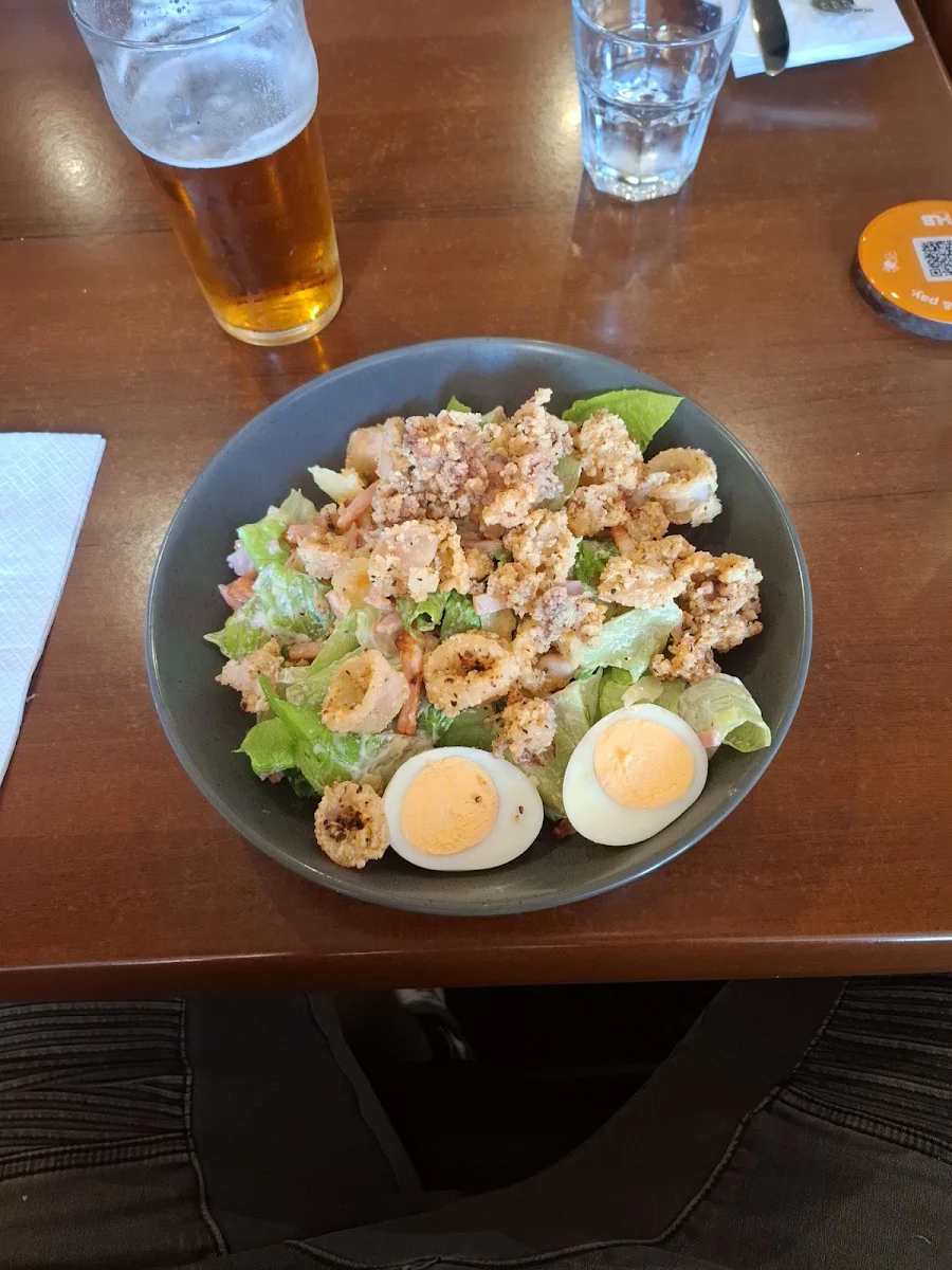Caesar Salad with Squid