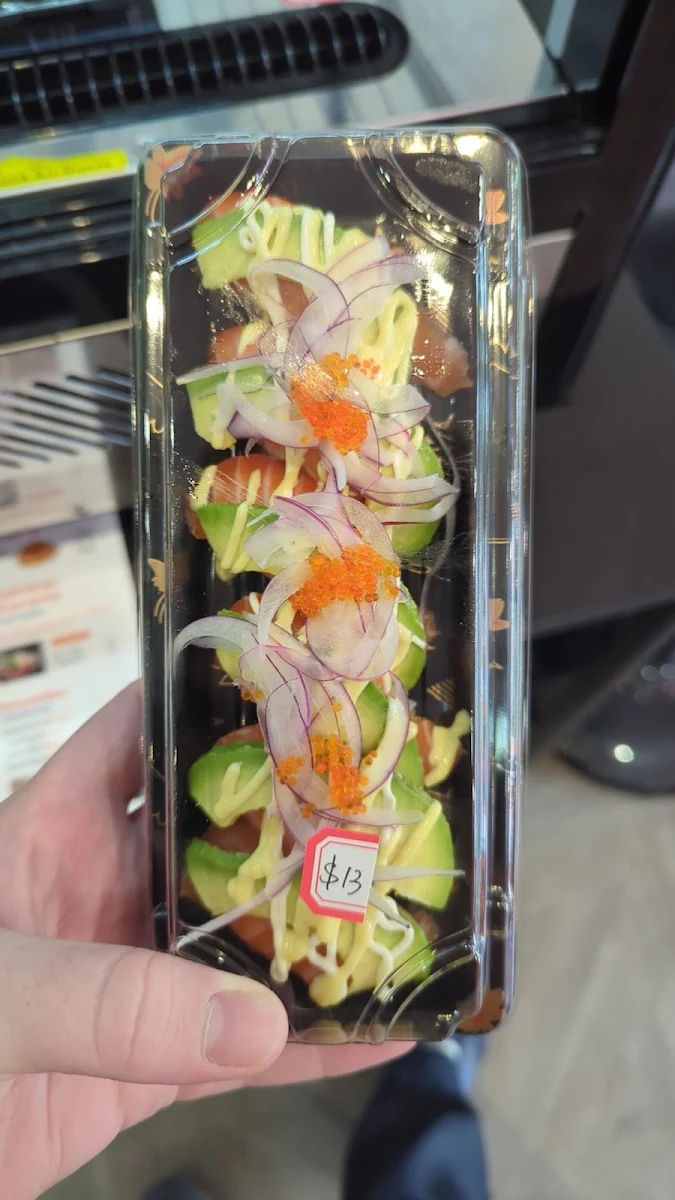 Salmon Avocado and Onion Nigiri