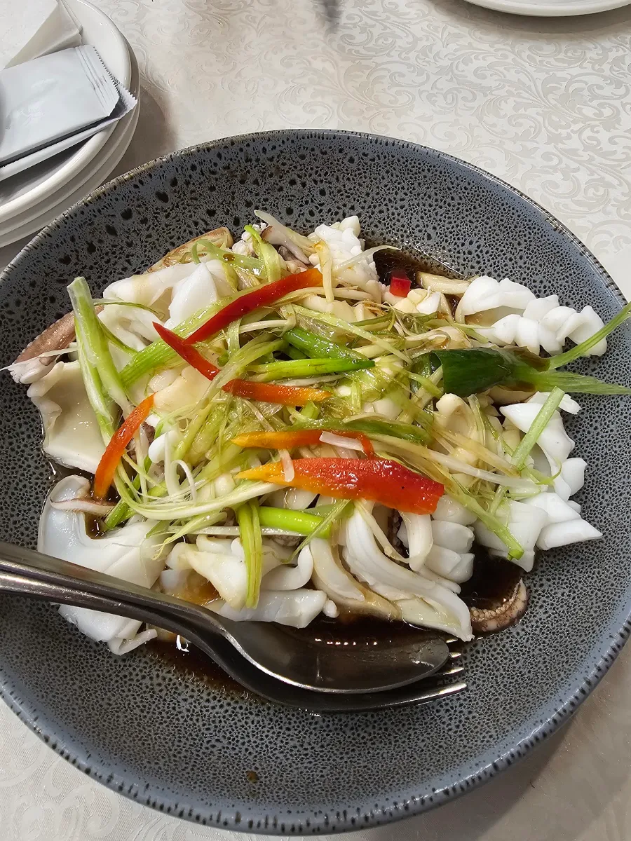 Stir Fried Seafood on Rice Noodles