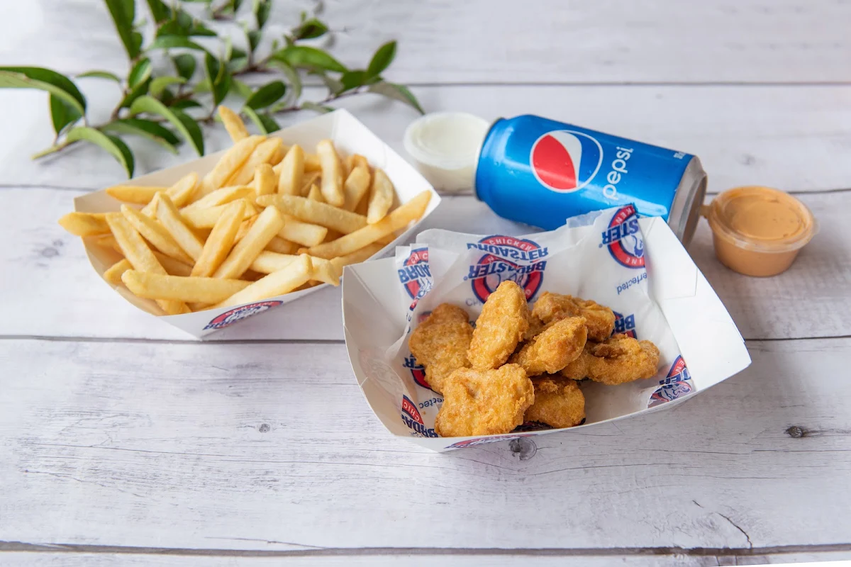 Broaster Box Burger 3 Tenders Chips Drink Sauce, Broaster Chicken Epping
