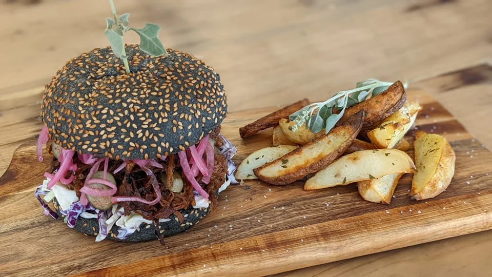 Charcoal Pulled Beef Burger