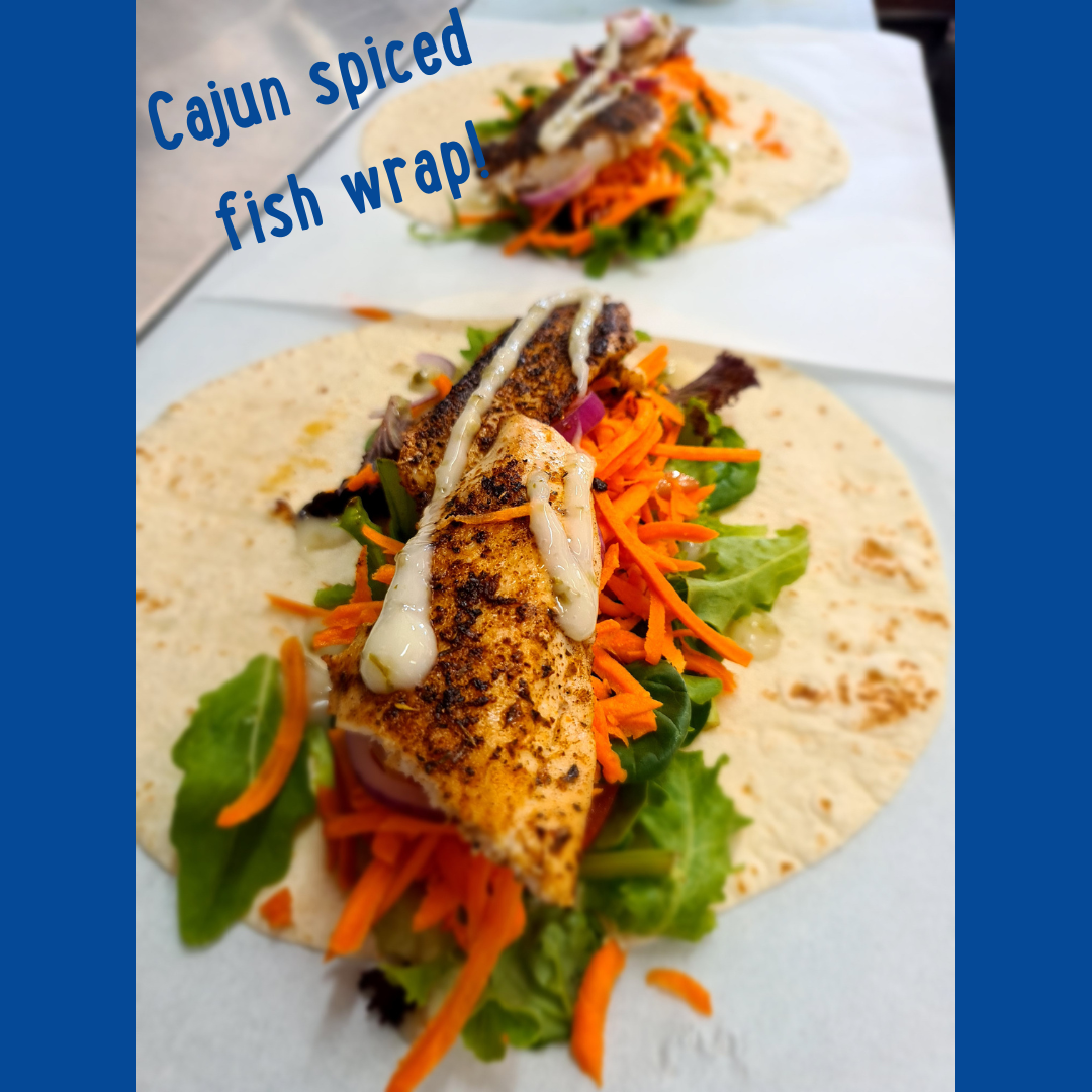 Cajun Fish Wrap, Tobin Fish Tales