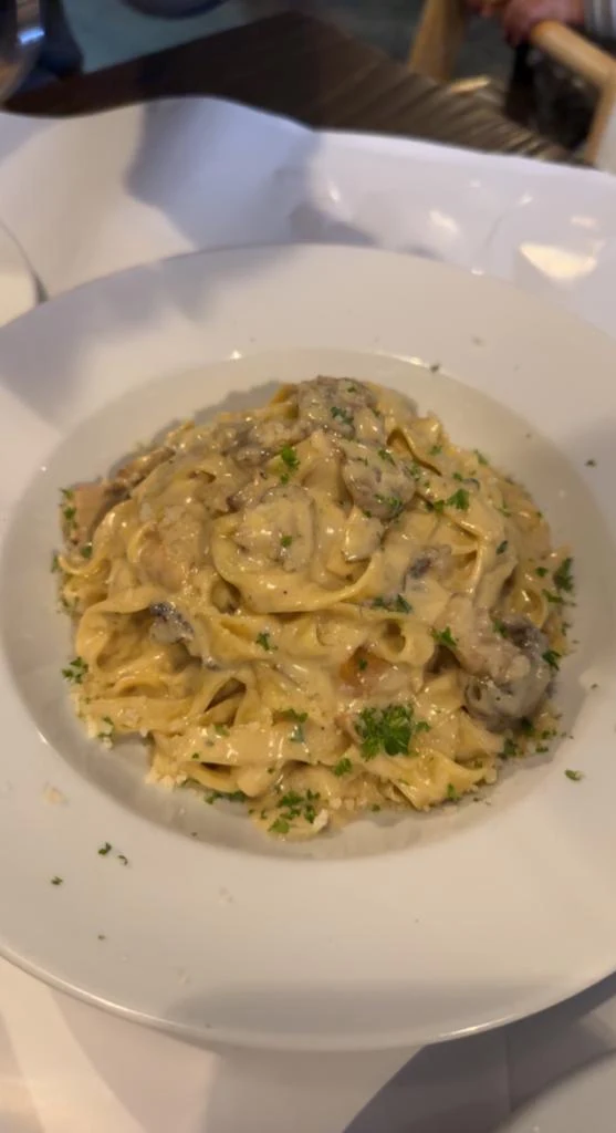 Fettucine Alla Pana and Funghi, Queen Margherita Pizza Bentleigh East