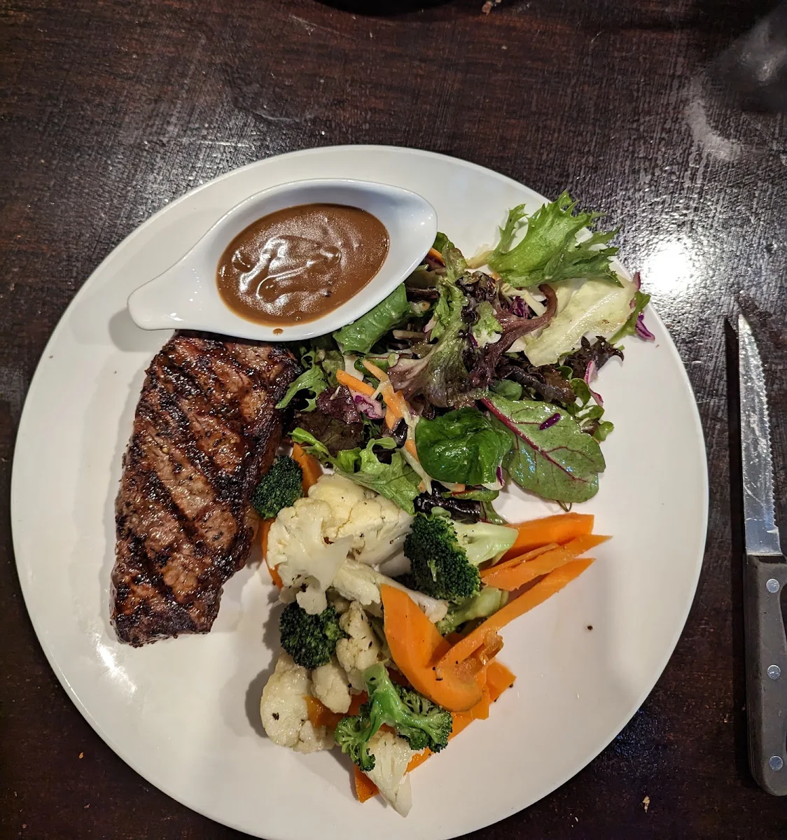 Porterhouse Steak with Salad and Veggies