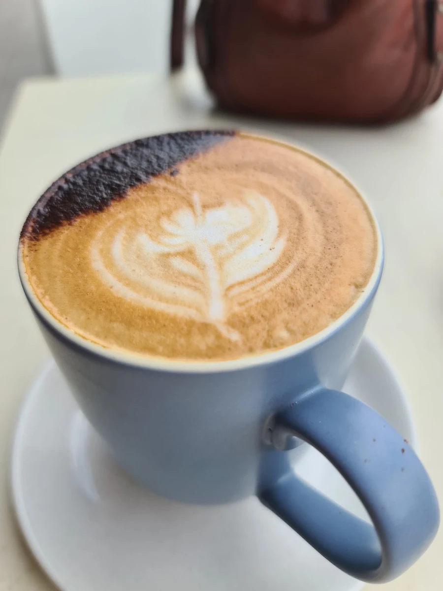 Medium Cappuccino, Green Mug Cafe