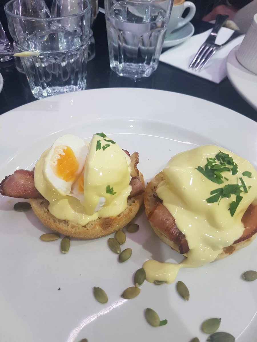 Corn Eggs Benedict, L'Affogato Caffe