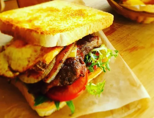 Steak Sandwich with the Lot