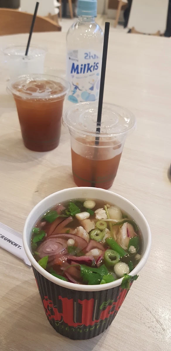 Chicken Pho and Lemon Ice Tea