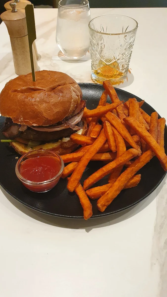 Burger with Chips, PepperBerry Restaurant