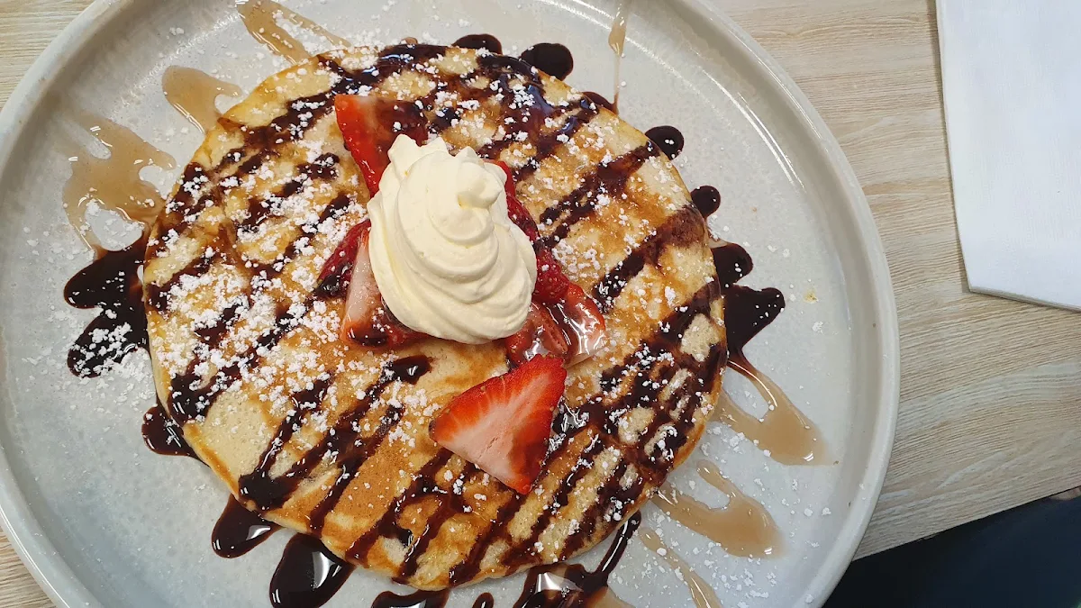 Single Stack Pancake with Ice-Cream, East Borough Eatery