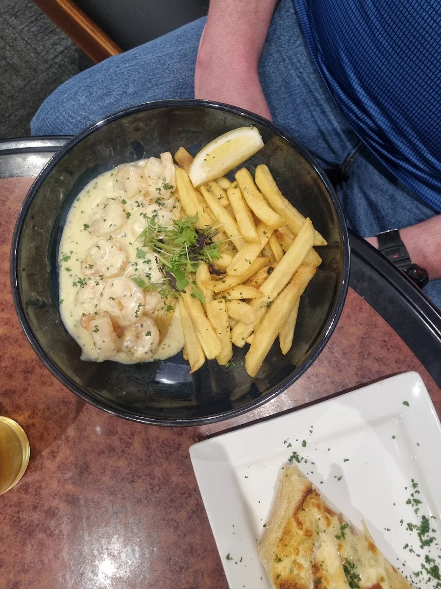 Garlic Prawns w Chips Instead of Rice