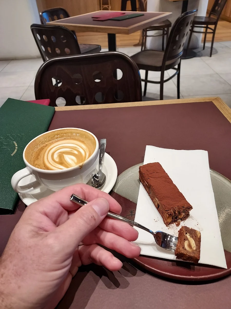 Flat White and Chocolate Brownie