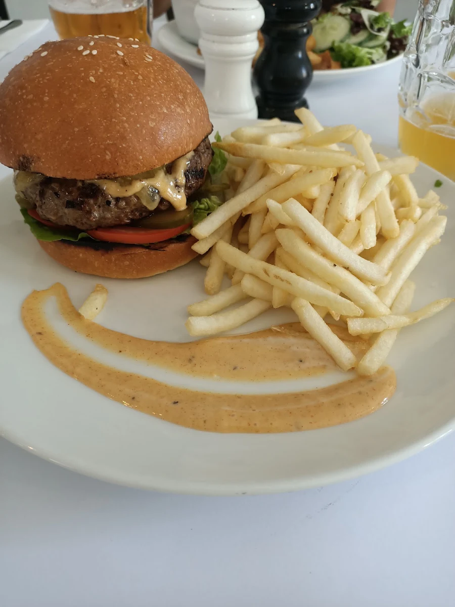 Wagyu Beef Burger with Fries and Chipotle Sauce